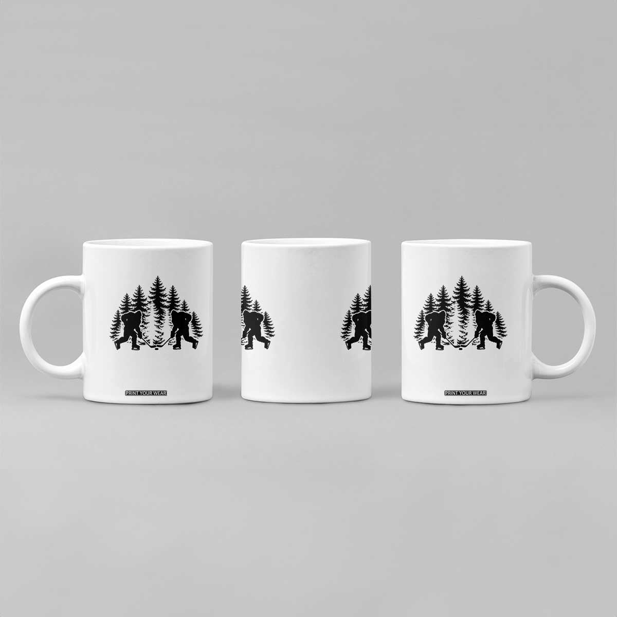 Funny Bigfoot Playing Ice Hockey Coffee Mug Cryptid Lover Gift TS12 Print Your Wear