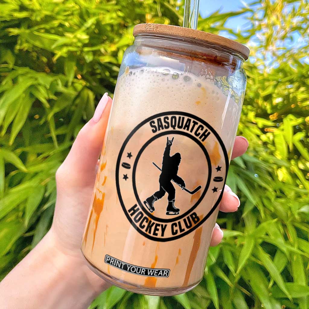Legendary Sasquatch Hockey Club Glass Can Funny Ice Hockey Gift TS12 White Print Your Wear