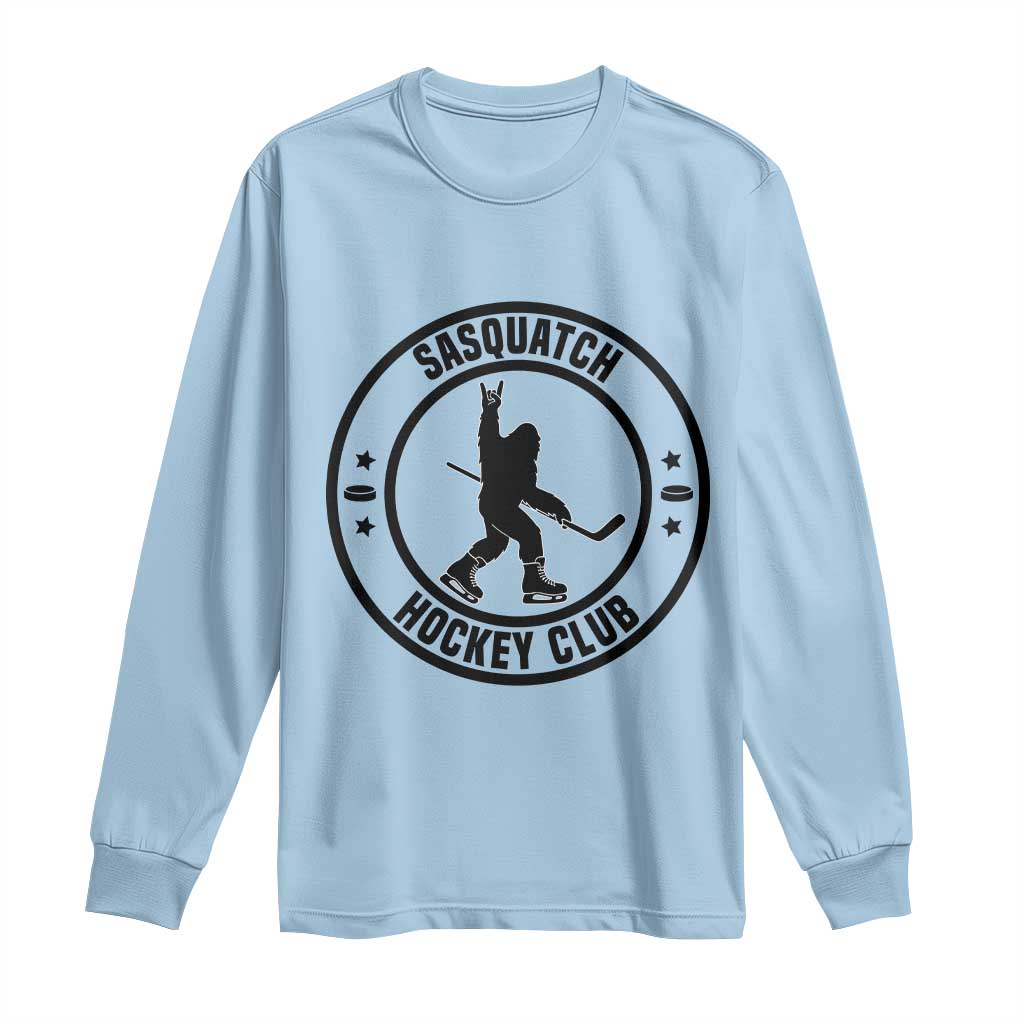 Legendary Sasquatch Hockey Club Long Sleeve Shirt Funny Ice Hockey Gift TS12 Light Blue Print Your Wear