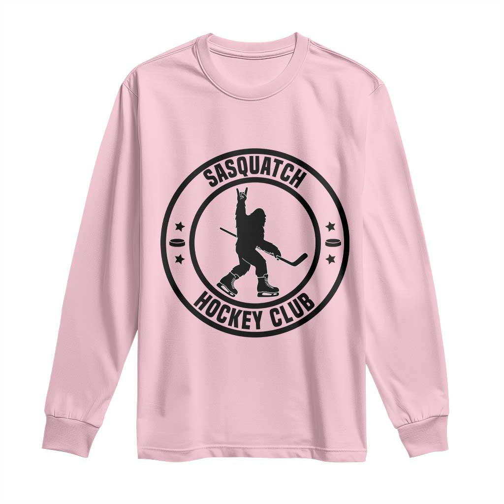 Legendary Sasquatch Hockey Club Long Sleeve Shirt Funny Ice Hockey Gift TS12 Light Pink Print Your Wear