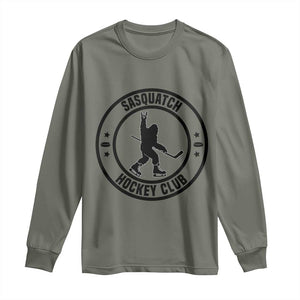 Legendary Sasquatch Hockey Club Long Sleeve Shirt Funny Ice Hockey Gift TS12 Military Green Print Your Wear