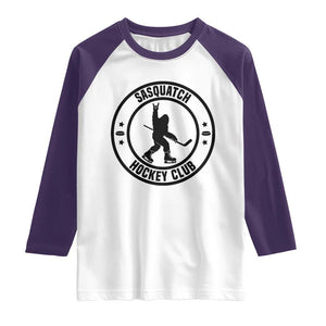 Legendary Sasquatch Hockey Club Raglan Shirt Funny Ice Hockey Gift TS12 White Purple Print Your Wear