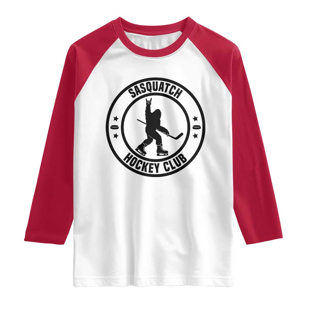 Legendary Sasquatch Hockey Club Raglan Shirt Funny Ice Hockey Gift TS12 White Red Print Your Wear