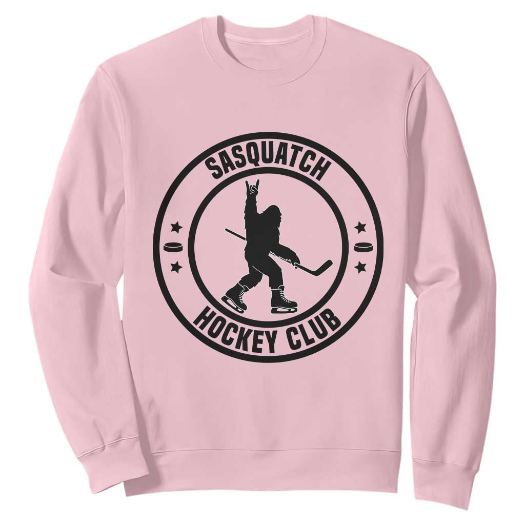 Legendary Sasquatch Hockey Club Sweatshirt Funny Ice Hockey Gift TS12 Light Pink Print Your Wear