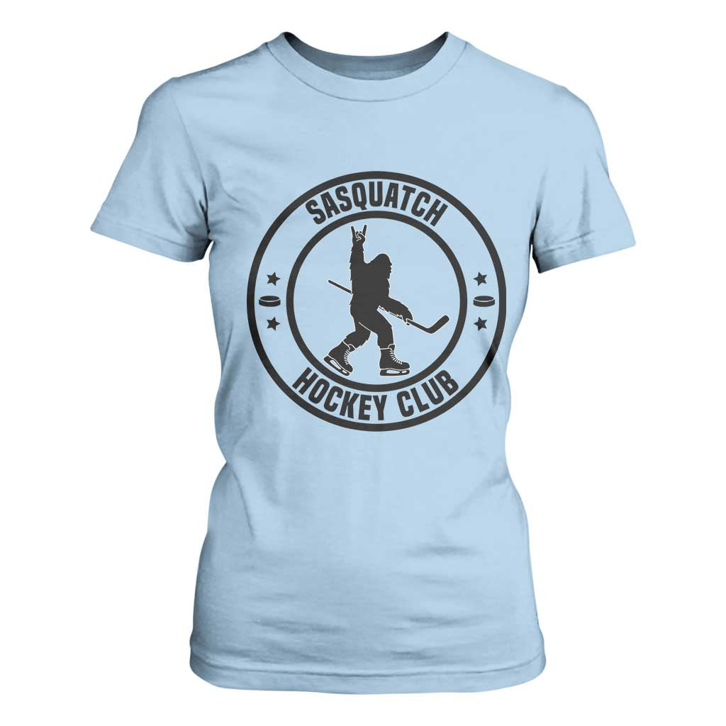 Legendary Sasquatch Hockey Club T Shirt For Women Funny Ice Hockey Gift TS12 Light Blue Print Your Wear