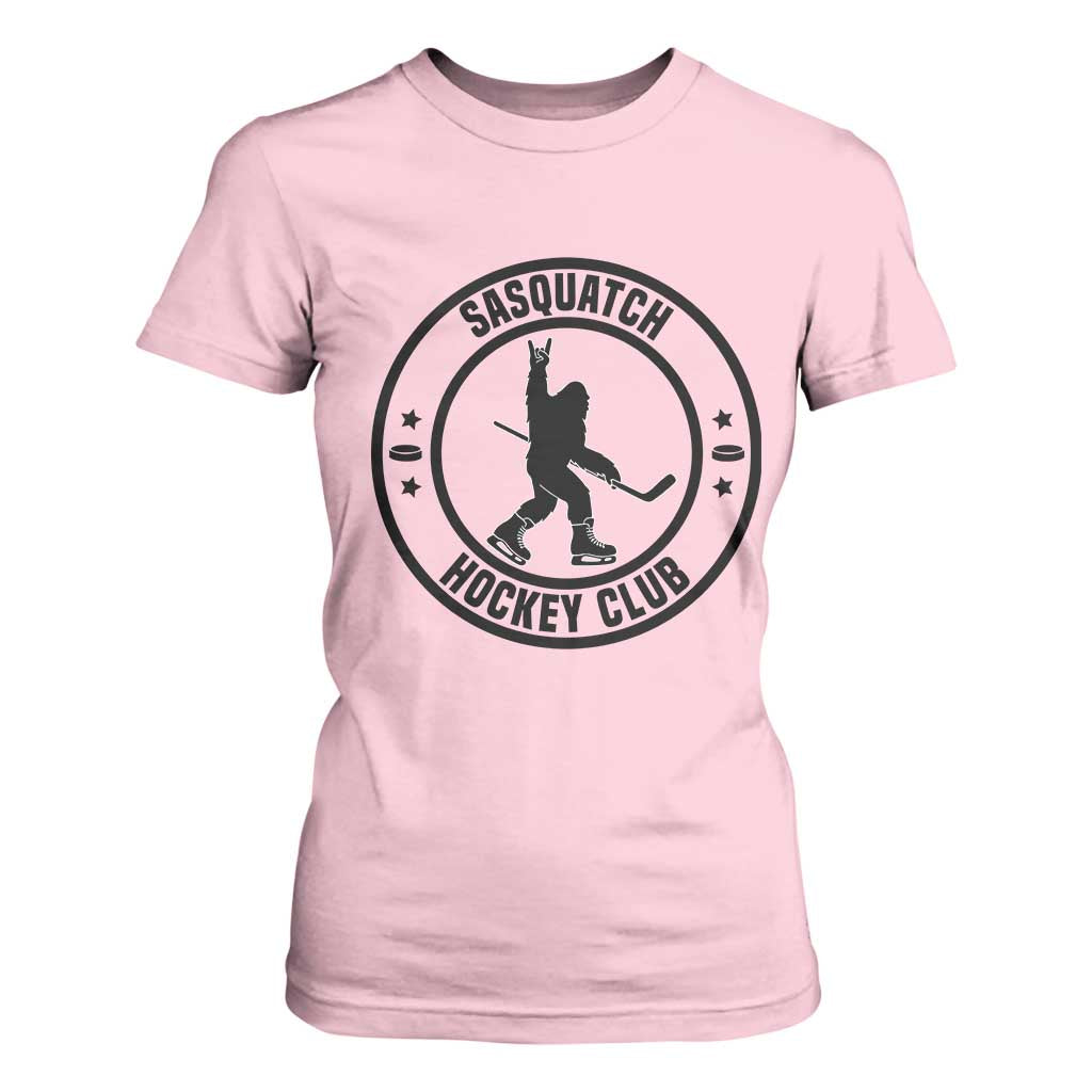 Legendary Sasquatch Hockey Club T Shirt For Women Funny Ice Hockey Gift TS12 Light Pink Print Your Wear