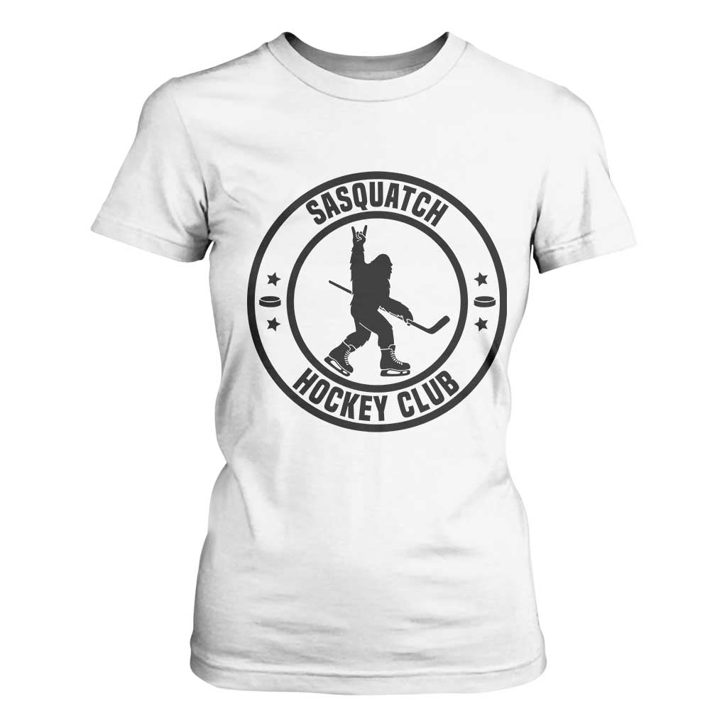 Legendary Sasquatch Hockey Club T Shirt For Women Funny Ice Hockey Gift TS12 White Print Your Wear