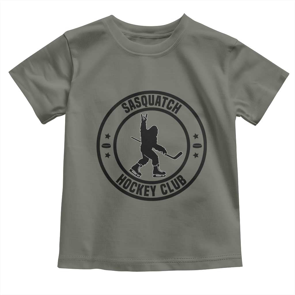 Legendary Sasquatch Hockey Club Toddler T Shirt Funny Ice Hockey Gift TS12 Military Green Print Your Wear