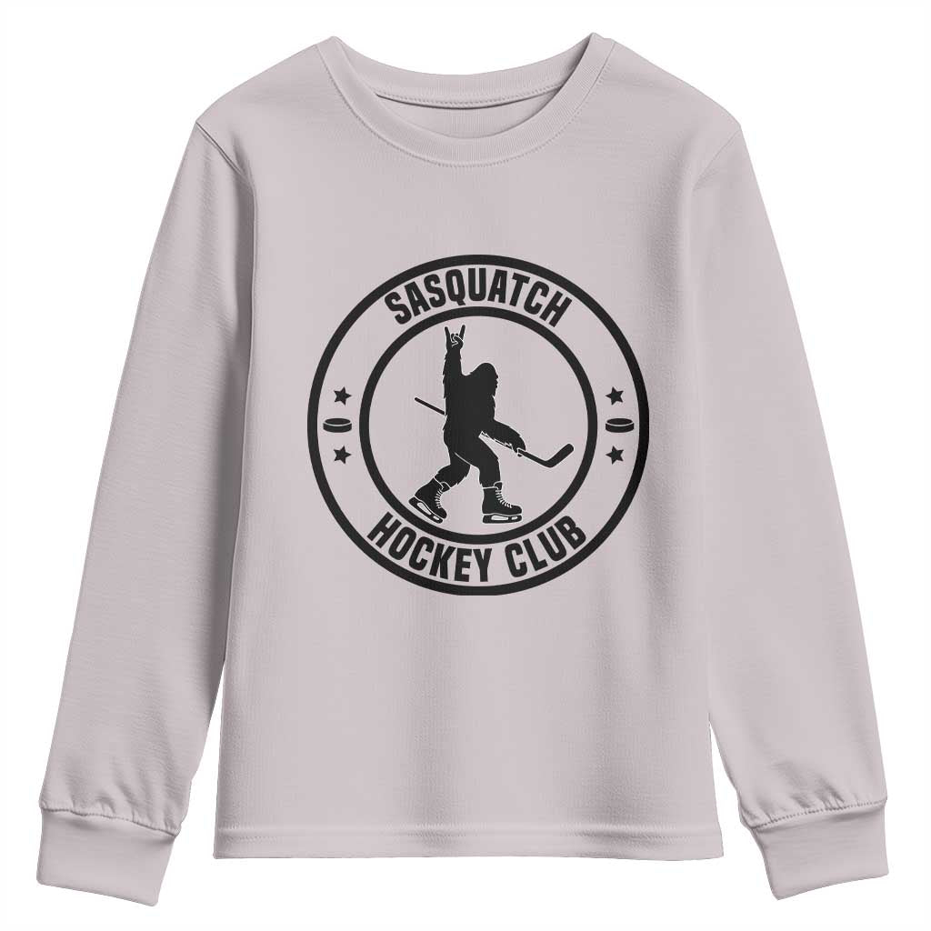 Legendary Sasquatch Hockey Club Youth Sweatshirt Funny Ice Hockey Gift TS12 Ice Gray Print Your Wear