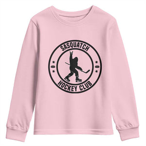 Legendary Sasquatch Hockey Club Youth Sweatshirt Funny Ice Hockey Gift TS12 Light Pink Print Your Wear