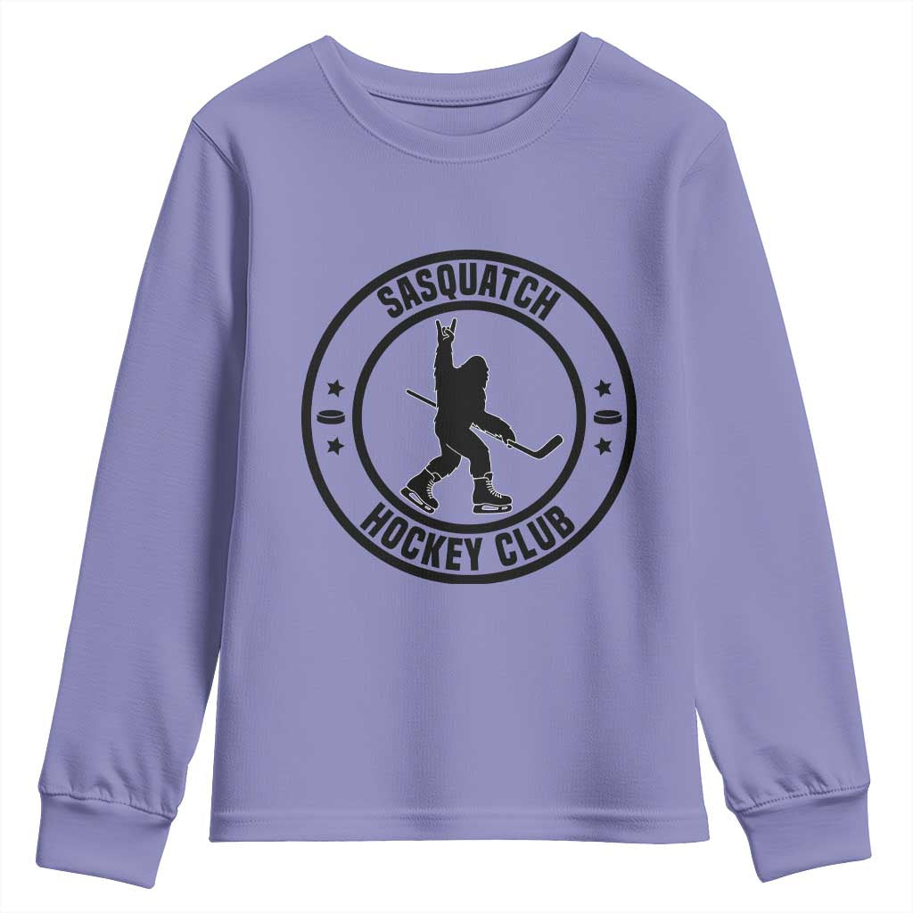 Legendary Sasquatch Hockey Club Youth Sweatshirt Funny Ice Hockey Gift TS12 Violet Print Your Wear