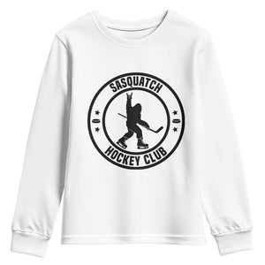 Legendary Sasquatch Hockey Club Youth Sweatshirt Funny Ice Hockey Gift TS12 White Print Your Wear