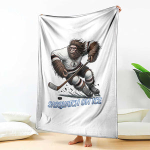 Sasquatch On Ice Throw Blanket Funny Bigfoot Hockey Player Gift TS12 Print Your Wear