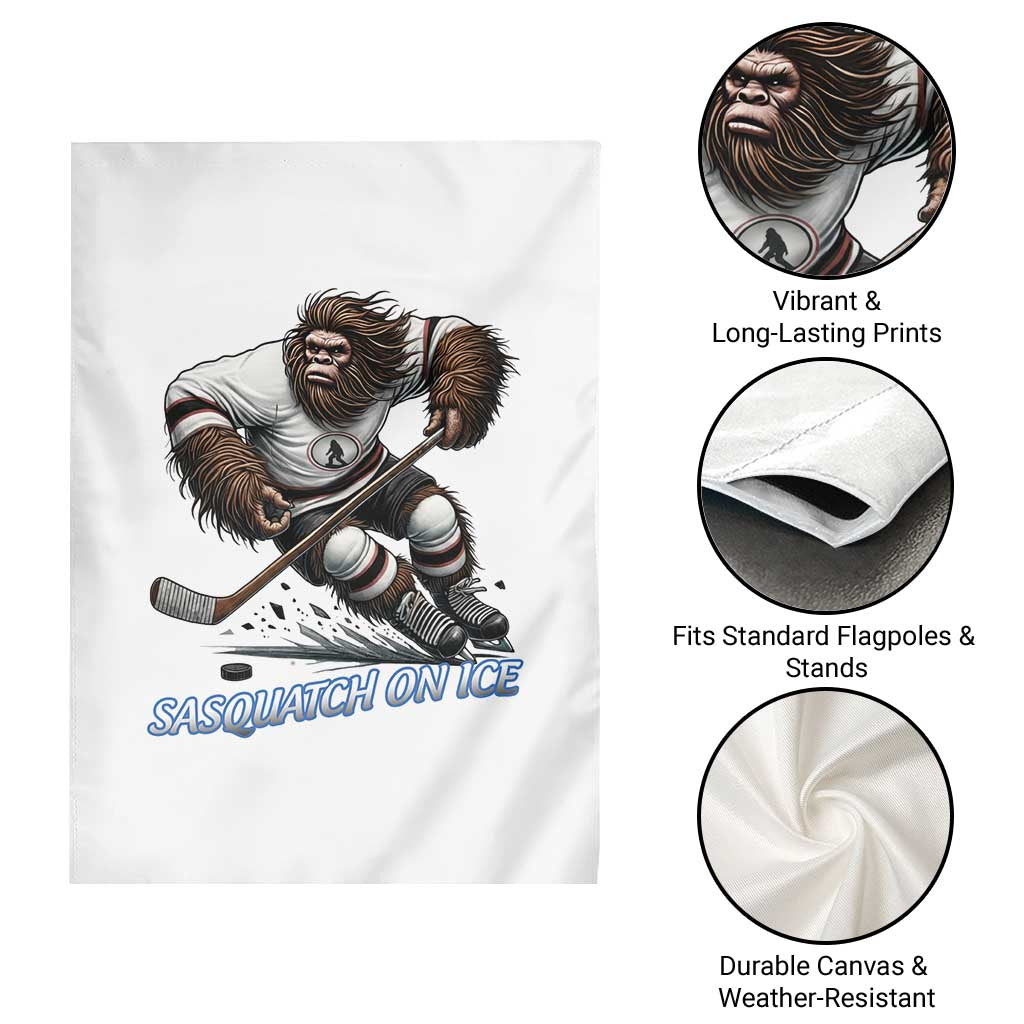 Sasquatch On Ice Garden Flag Funny Bigfoot Hockey Player Gift TS12 Print Your Wear