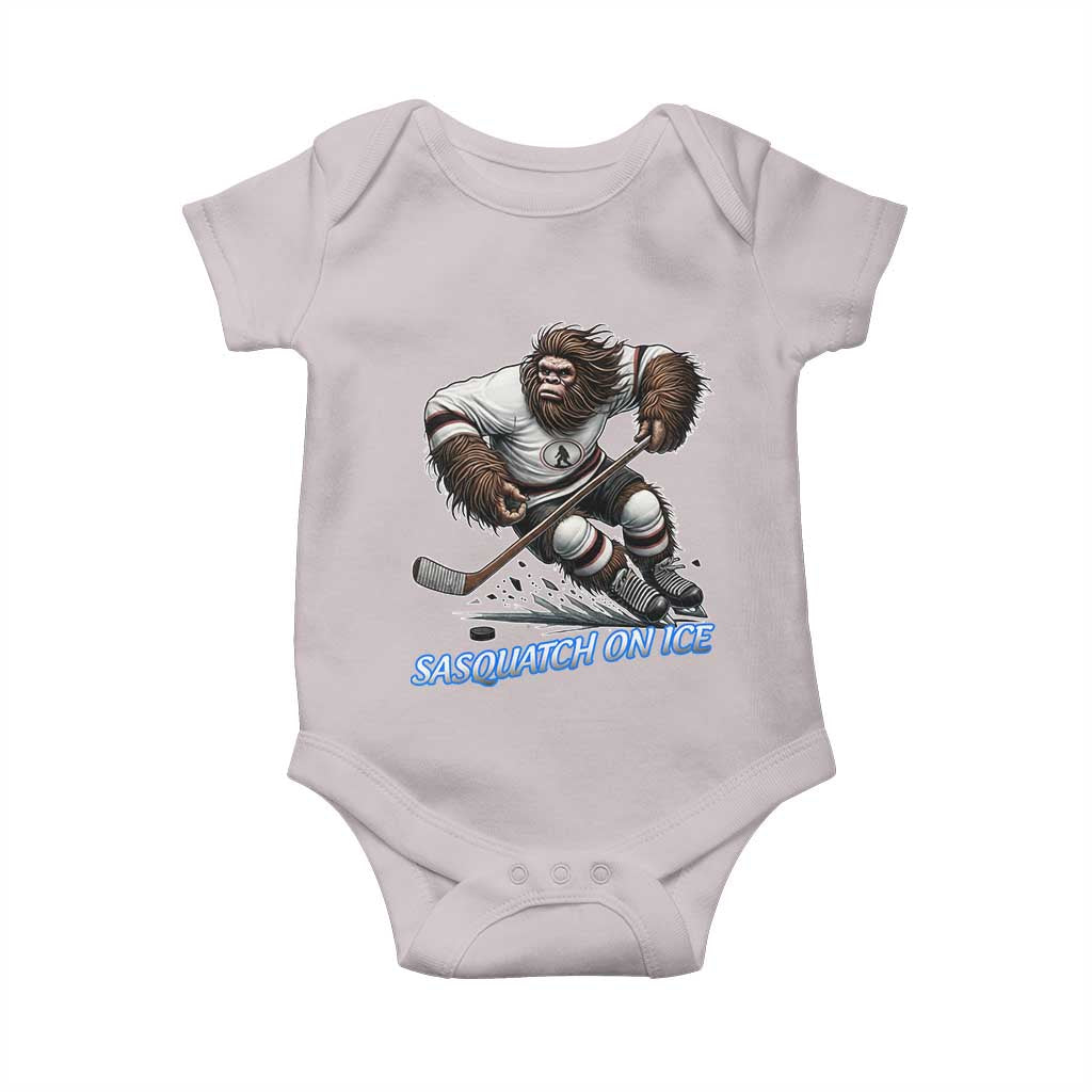 Sasquatch On Ice Baby Onesie Funny Bigfoot Hockey Player Gift TS12 Ice Gray Print Your Wear