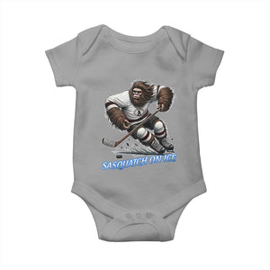Sasquatch On Ice Baby Onesie Funny Bigfoot Hockey Player Gift TS12 Sport Gray Print Your Wear