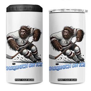 Sasquatch On Ice 4 in 1 Can Cooler Tumbler Funny Bigfoot Hockey Player Gift TS12 One Size: 16 oz White Print Your Wear