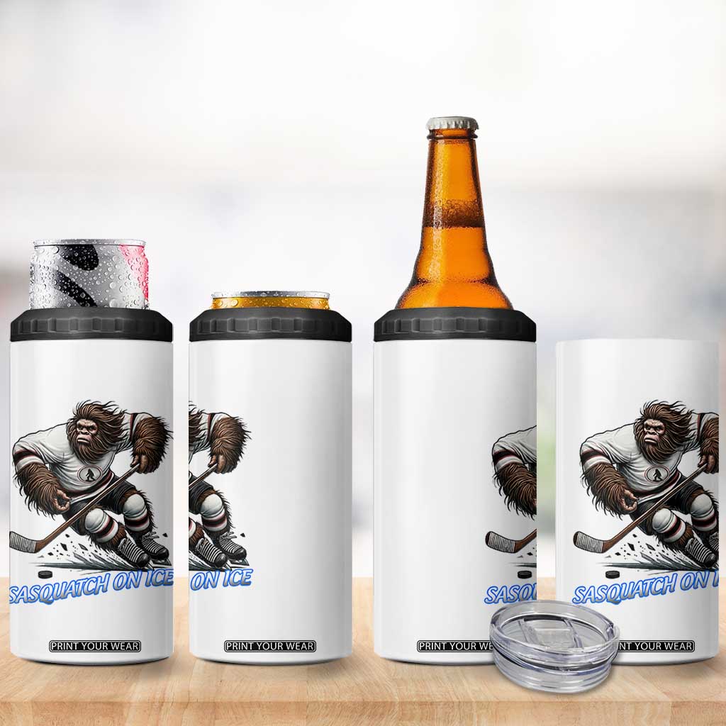 Sasquatch On Ice 4 in 1 Can Cooler Tumbler Funny Bigfoot Hockey Player Gift TS12 Print Your Wear