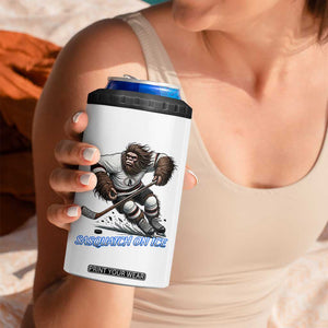Sasquatch On Ice 4 in 1 Can Cooler Tumbler Funny Bigfoot Hockey Player Gift TS12 Print Your Wear
