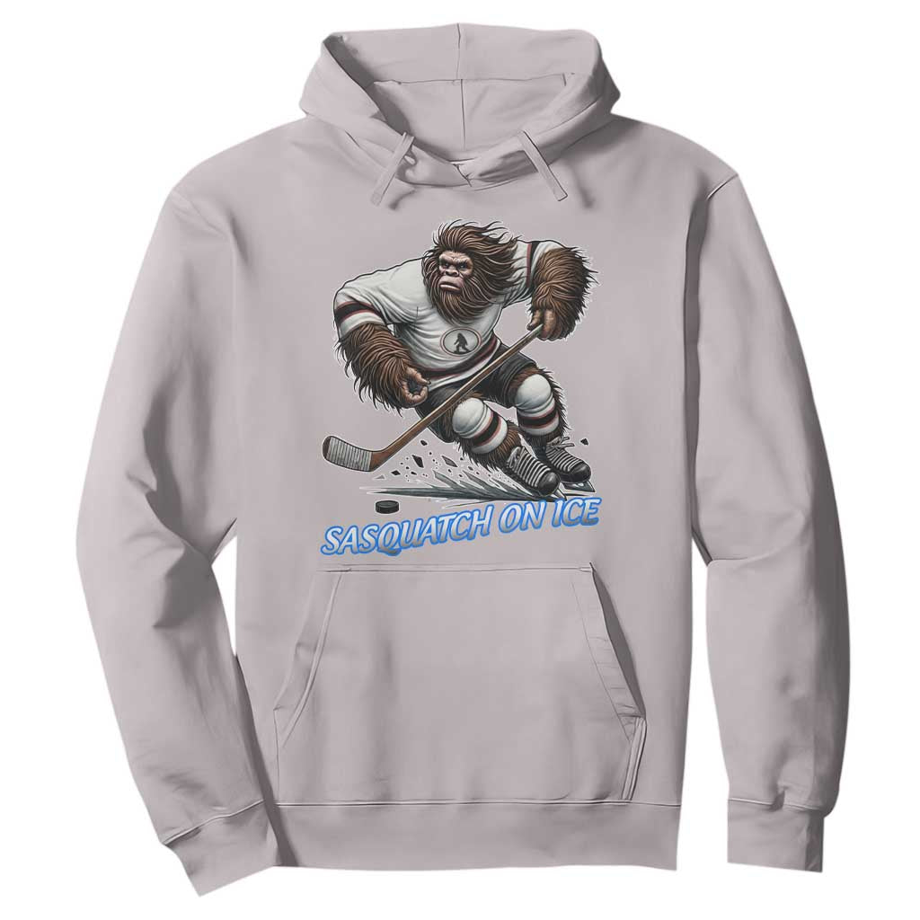 Sasquatch On Ice Hoodie Funny Bigfoot Hockey Player Gift TS12 Ice Gray Print Your Wear