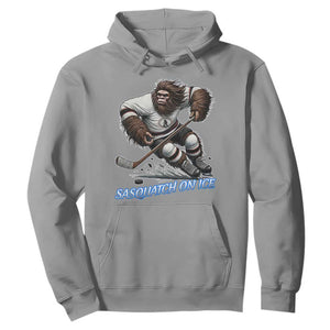 Sasquatch On Ice Hoodie Funny Bigfoot Hockey Player Gift TS12 Sport Gray Print Your Wear