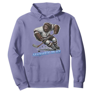 Sasquatch On Ice Hoodie Funny Bigfoot Hockey Player Gift TS12 Violet Print Your Wear