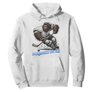 Sasquatch On Ice Hoodie Funny Bigfoot Hockey Player Gift TS12 White Print Your Wear