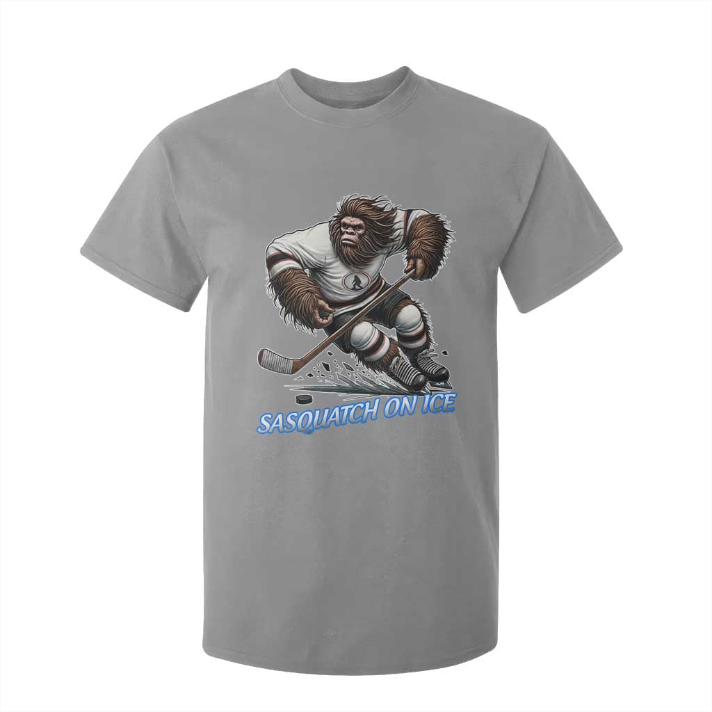 Sasquatch On Ice T Shirt For Kid Funny Bigfoot Hockey Player Gift TS12 Sport Gray Print Your Wear