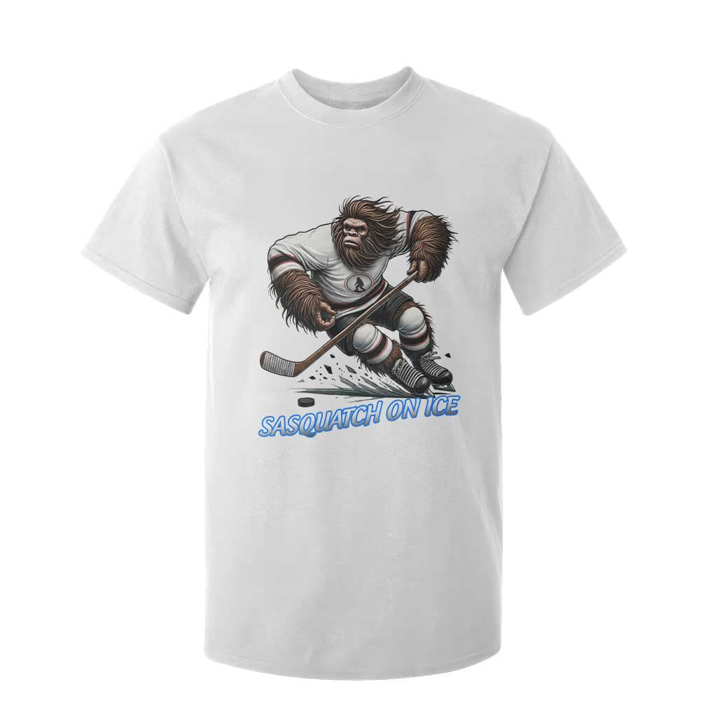 Sasquatch On Ice T Shirt For Kid Funny Bigfoot Hockey Player Gift TS12 White Print Your Wear