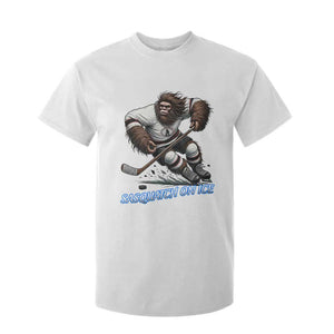 Sasquatch On Ice T Shirt For Kid Funny Bigfoot Hockey Player Gift TS12 White Print Your Wear