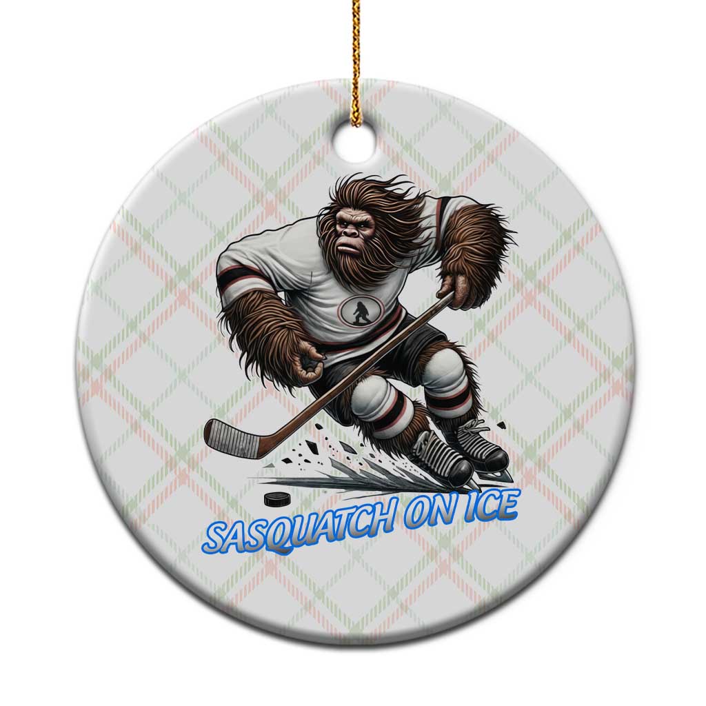 Sasquatch On Ice Ceramic Ornament Funny Bigfoot Hockey Player Gift TS12 1pc Christmas Plaid Print Your Wear
