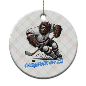 Sasquatch On Ice Ceramic Ornament Funny Bigfoot Hockey Player Gift TS12 1pc Christmas Plaid Print Your Wear