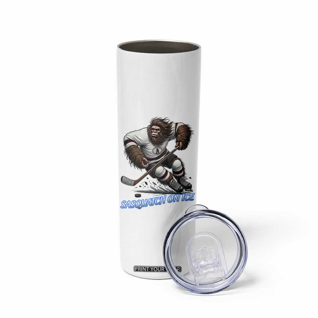 Sasquatch On Ice Skinny Tumbler Funny Bigfoot Hockey Player Gift TS12 Print Your Wear