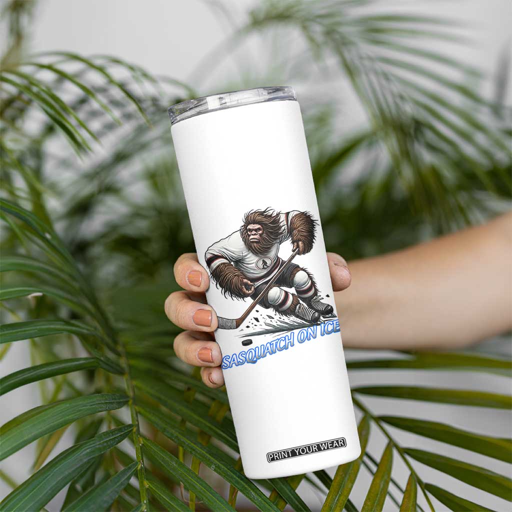 Sasquatch On Ice Skinny Tumbler Funny Bigfoot Hockey Player Gift TS12 Print Your Wear