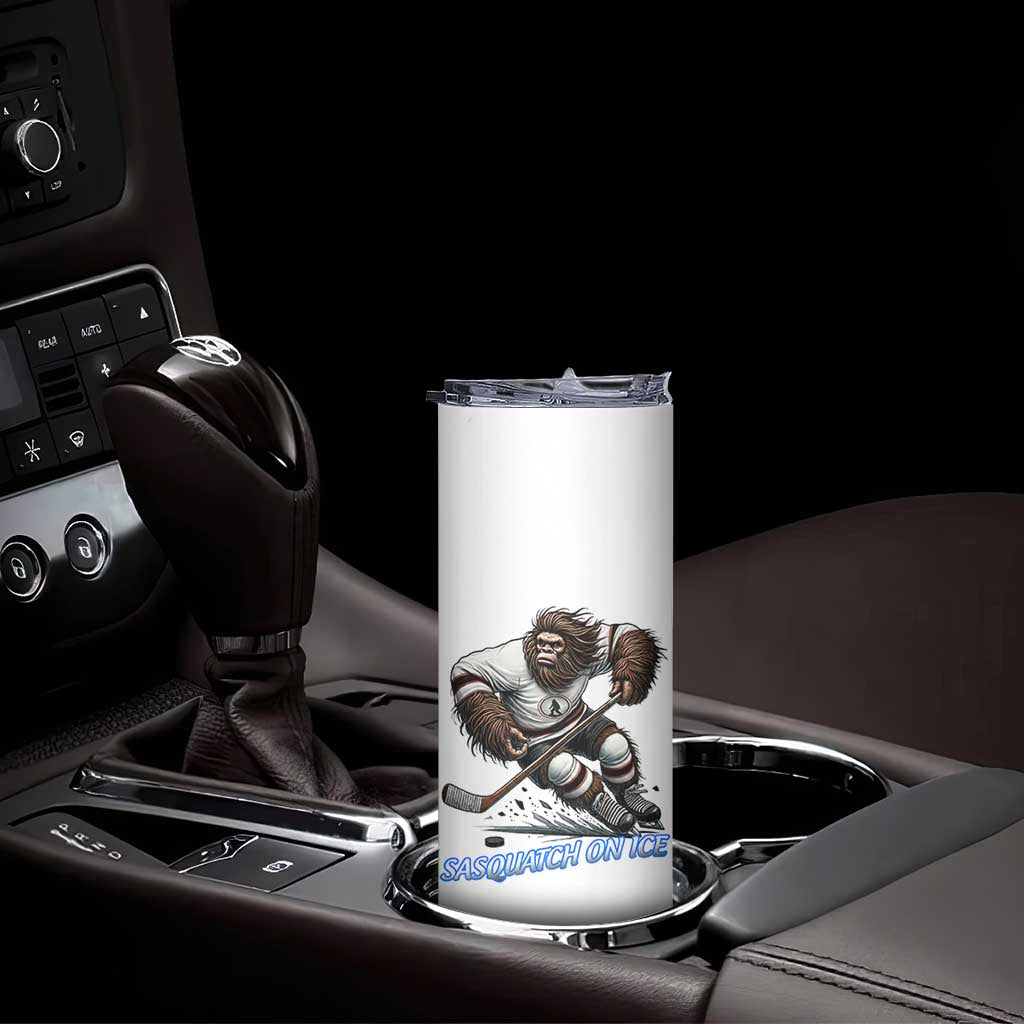 Sasquatch On Ice Skinny Tumbler Funny Bigfoot Hockey Player Gift TS12 Print Your Wear