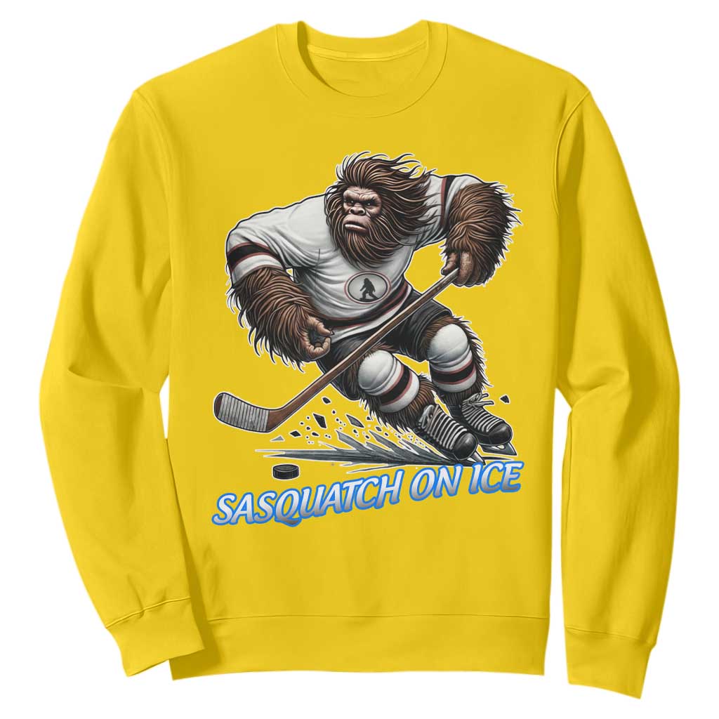 Sasquatch On Ice Sweatshirt Funny Bigfoot Hockey Player Gift TS12 Daisy Print Your Wear