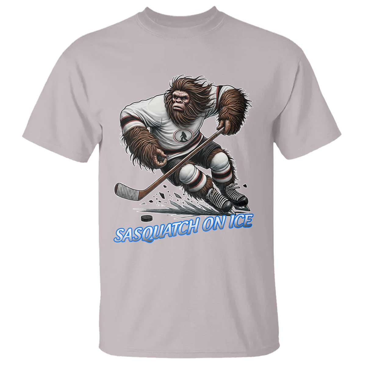 Sasquatch On Ice T Shirt Funny Bigfoot Hockey Player Gift TS12 Ice Gray Print Your Wear