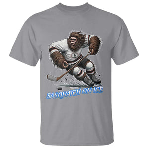 Sasquatch On Ice T Shirt Funny Bigfoot Hockey Player Gift TS12 Sport Gray Print Your Wear