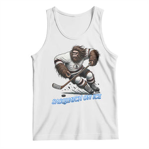 Sasquatch On Ice Tank Top Funny Bigfoot Hockey Player Gift TS12 White Print Your Wear