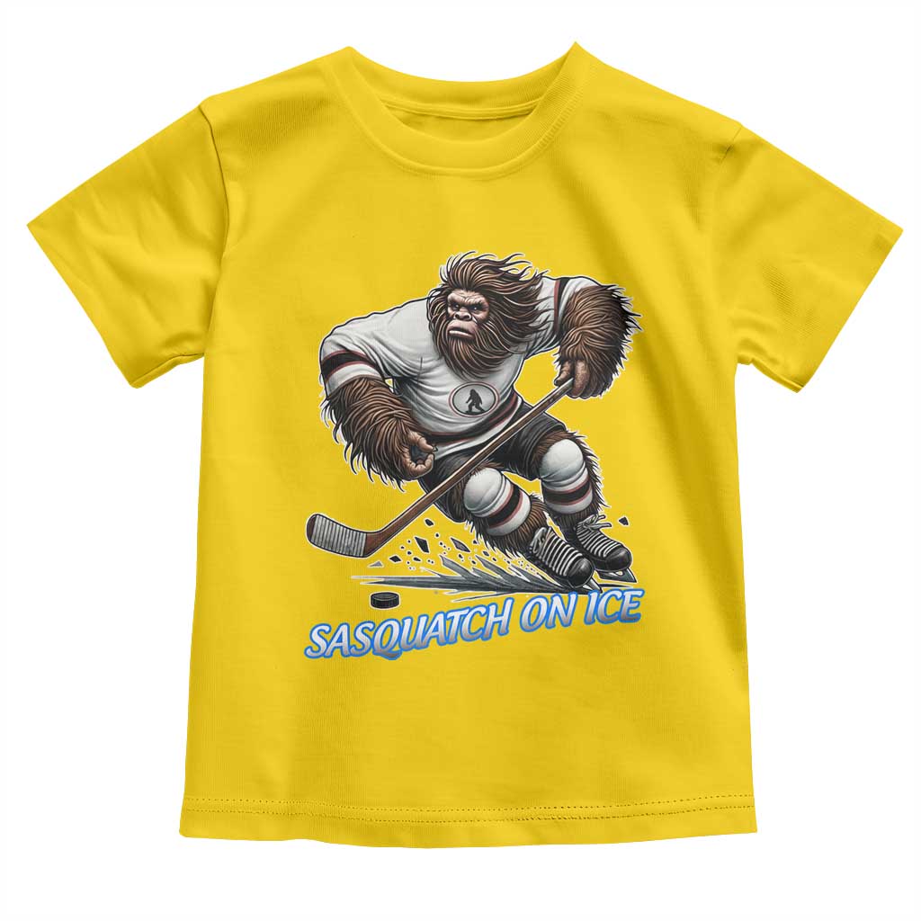 Sasquatch On Ice Toddler T Shirt Funny Bigfoot Hockey Player Gift TS12 Daisy Print Your Wear