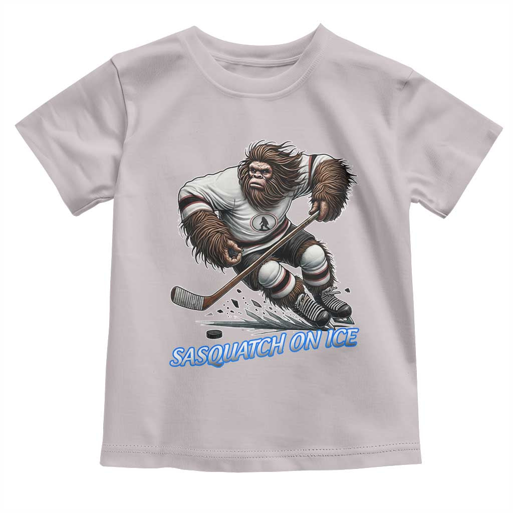 Sasquatch On Ice Toddler T Shirt Funny Bigfoot Hockey Player Gift TS12 Ice Gray Print Your Wear