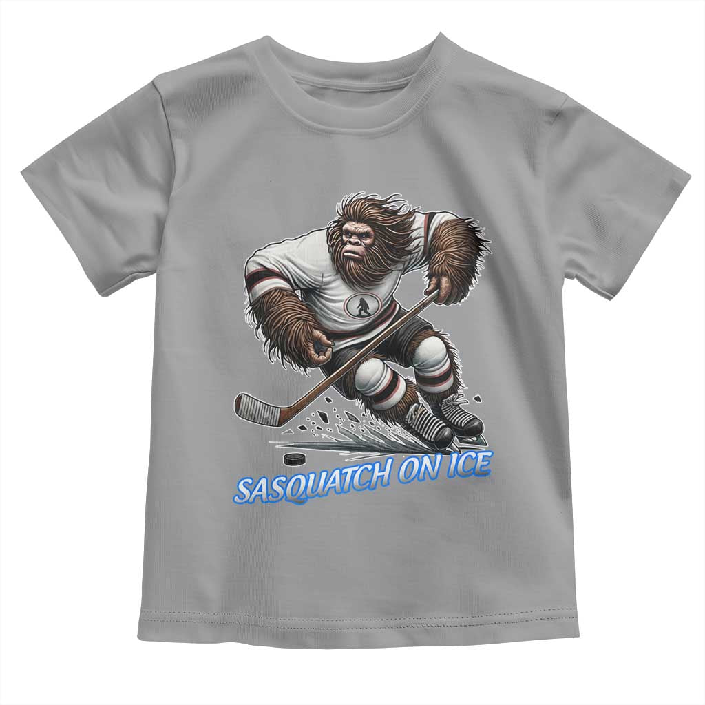 Sasquatch On Ice Toddler T Shirt Funny Bigfoot Hockey Player Gift TS12 Sport Gray Print Your Wear