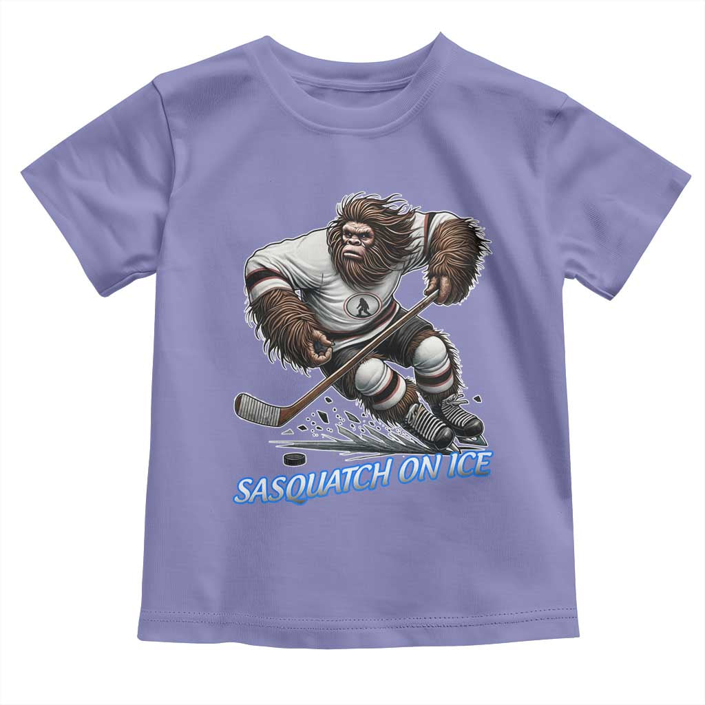 Sasquatch On Ice Toddler T Shirt Funny Bigfoot Hockey Player Gift TS12 Violet Print Your Wear