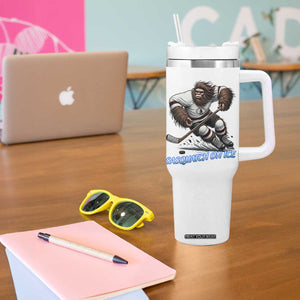 Sasquatch On Ice Tumbler With Handle Funny Bigfoot Hockey Player Gift TS12 Print Your Wear