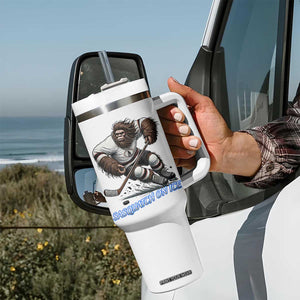 Sasquatch On Ice Tumbler With Handle Funny Bigfoot Hockey Player Gift TS12 Print Your Wear