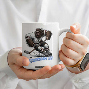 Sasquatch On Ice Coffee Mug Funny Bigfoot Hockey Player Gift TS12 Print Your Wear