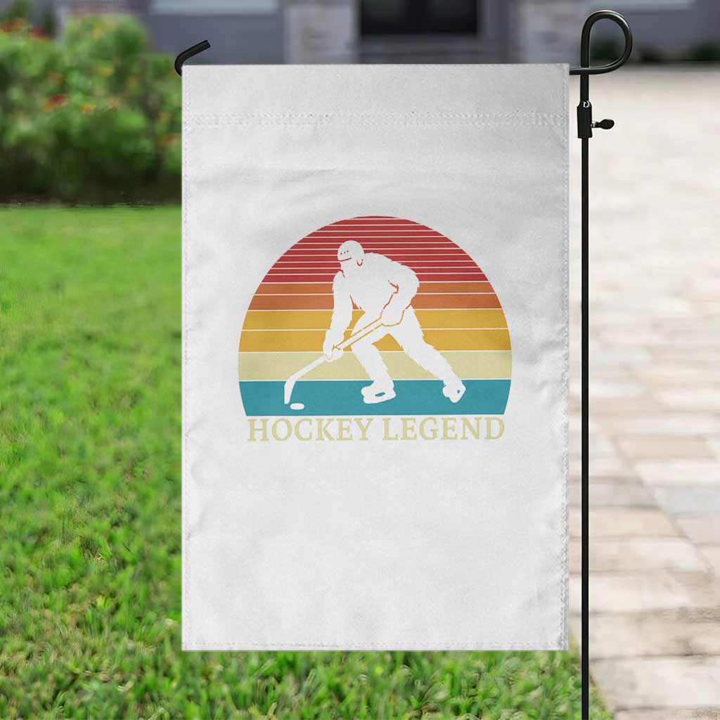 Bigfoot Hockey Legend Garden Flag Retro Sasquatch Cryptid Player Gift TS12 Print Your Wear