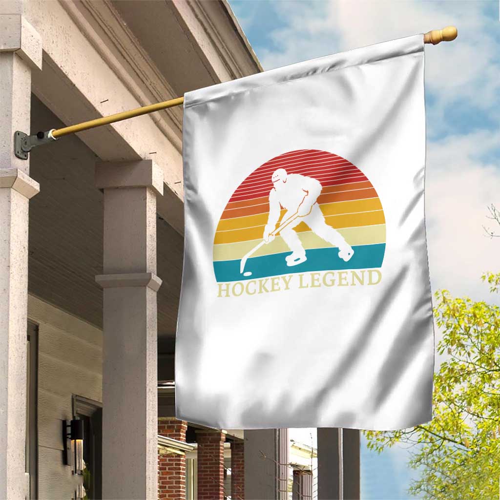 Bigfoot Hockey Legend Garden Flag Retro Sasquatch Cryptid Player Gift TS12 Print Your Wear