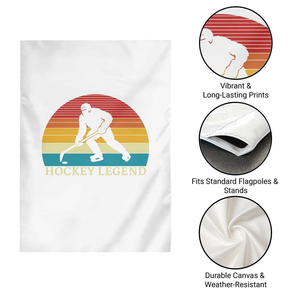 Bigfoot Hockey Legend Garden Flag Retro Sasquatch Cryptid Player Gift TS12 Print Your Wear