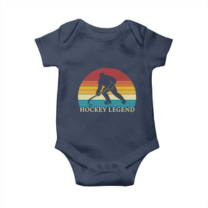 Bigfoot Hockey Legend Baby Onesie Retro Sasquatch Cryptid Player Gift TS12 Navy Print Your Wear